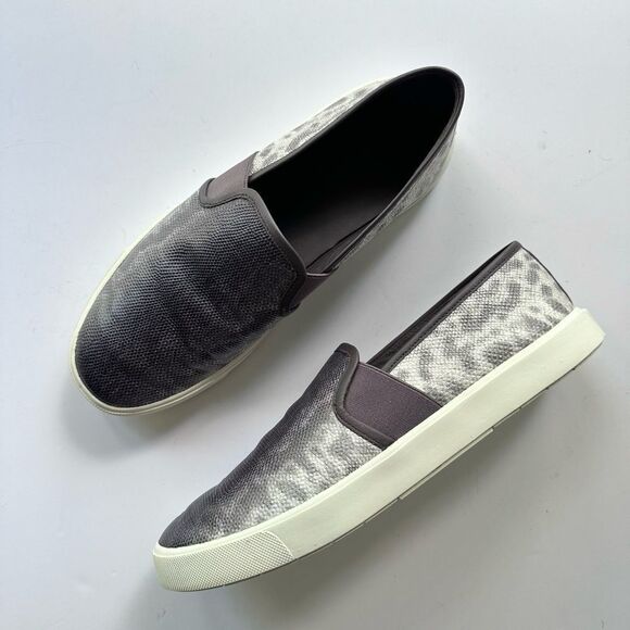 Vince Preston B Slip on Sneaker in Brown / Silver Lizard Embossed Leather Size 7 - Picture 3 of 15